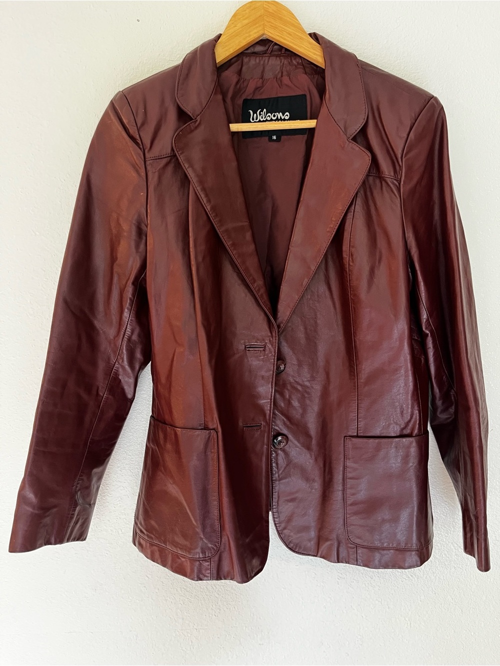 1980 Vintage Wilson's 100% Leather Women's Coat Brown Burnt Sienna Size 16